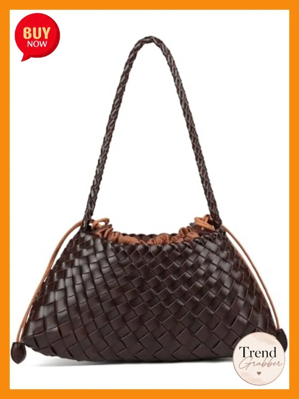 Vintage Hobo Purse Woven Shoulder Bag Trendy Bucket Underarm Bag with Removable